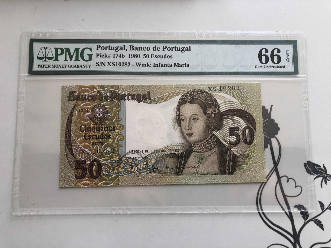 【收藏联盟】第144期拍卖——六一儿童节专场（共61拍） 葡萄牙1980年50埃斯库多 PMG 66EPQ 