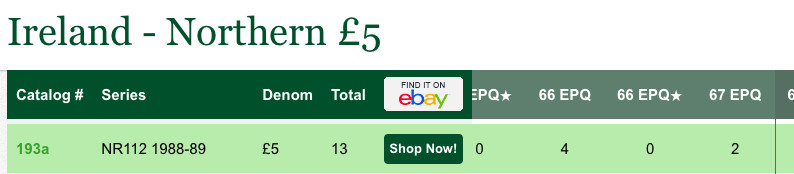 【收藏联盟】第144期拍卖——六一儿童节专场（共61拍） 北爱尔兰 1988-89年5镑 p193a PMG67EPQ仅有两枚的冠军分