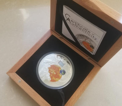 【随心拍&Getcoins】现代钱币第五十四期拍卖 库克2013年宇宙探索纳米芯片镶嵌银币