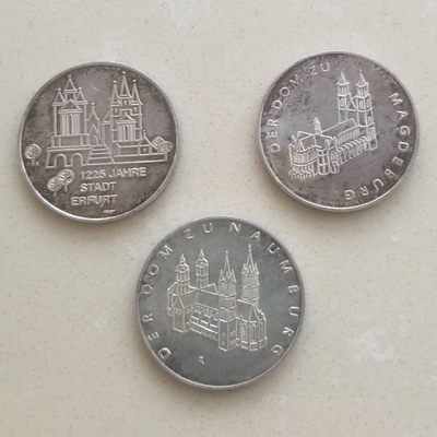 【随心拍&Getcoins】现代钱币第五十四期拍卖 东德柏林造币厂1967年教堂纪念银章一组3枚
