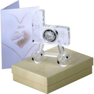 【随心拍&Getcoins】现代钱币第五十四期拍卖 【维京群岛】维京群岛2013年5元，“爱你一生(2013)手心里的天使宝贝”婴儿降临，精制纪念银币