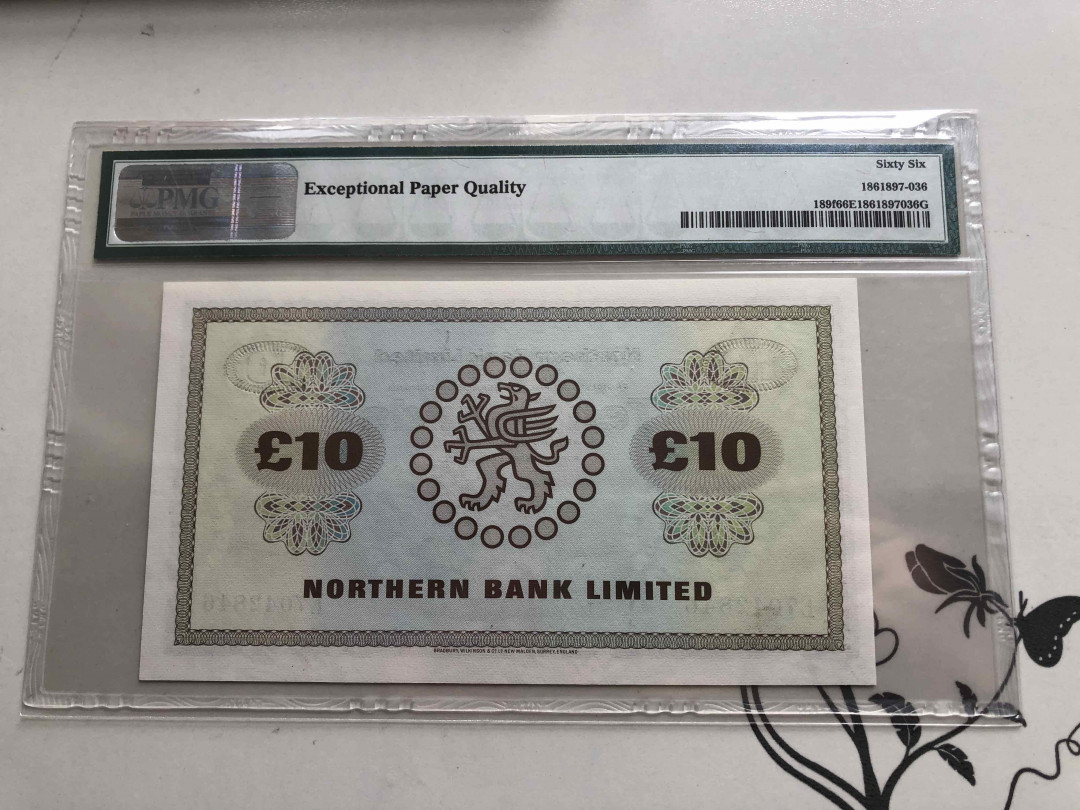 【收藏联盟】第144期拍卖——六一儿童节专场（共61拍） 北爱尔兰 1988年10镑 BWC出品 PMG66EPQ