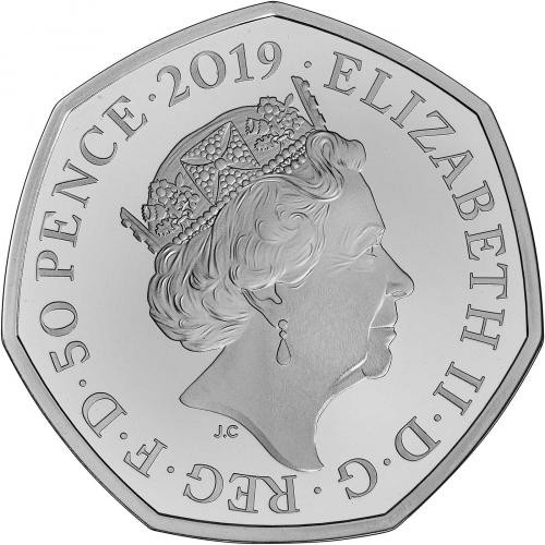 ★币不可少★第125期微拍★快递包邮 英国50便士 帕丁熊在圣保罗大教堂多边形纪念硬币 2019年 全新