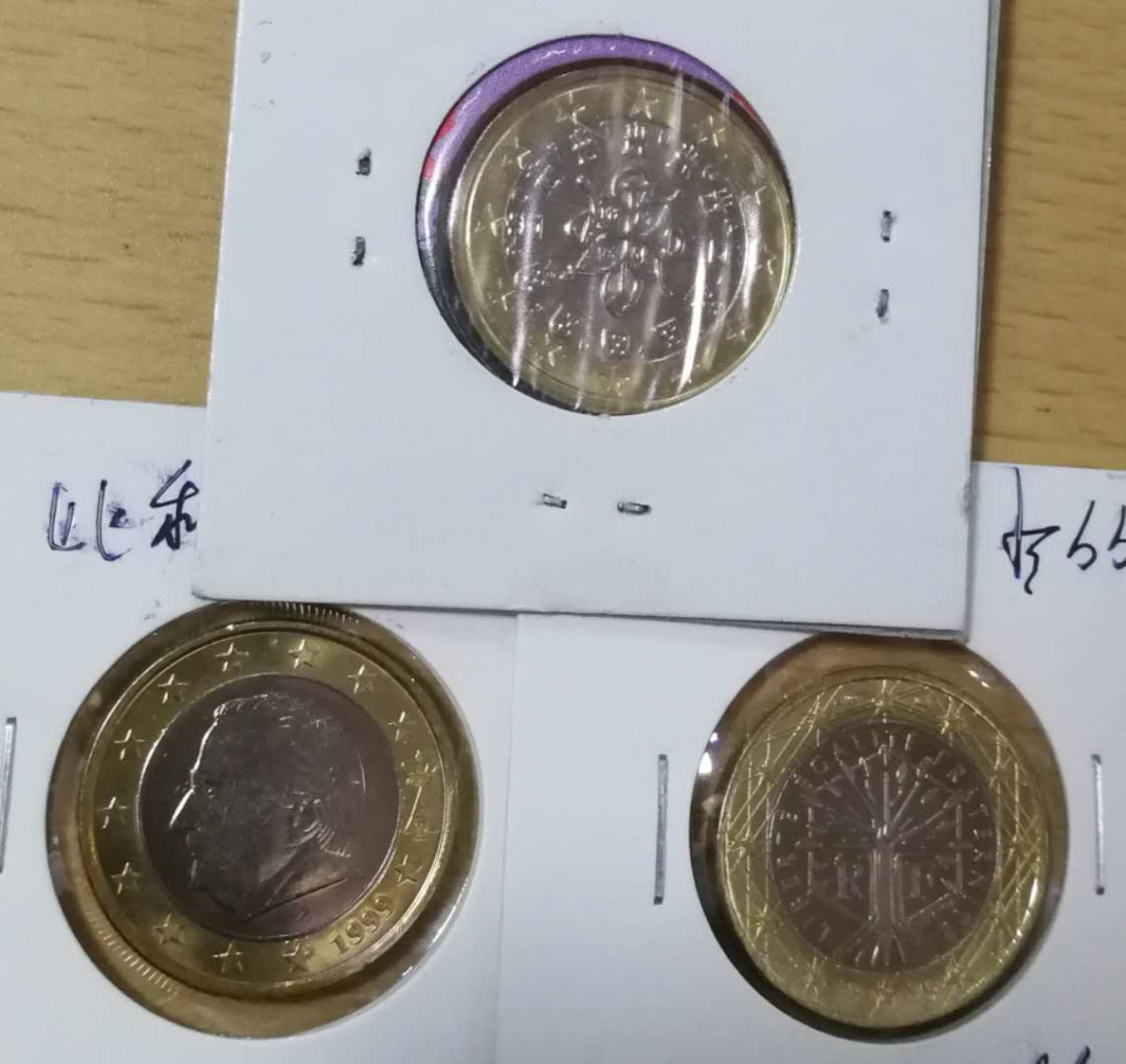 北京马甸外币专卖拍卖第十期，非贵金属硬币专场，陆续上新敬请关注 三个1欧元，品相好收藏级！品相如图