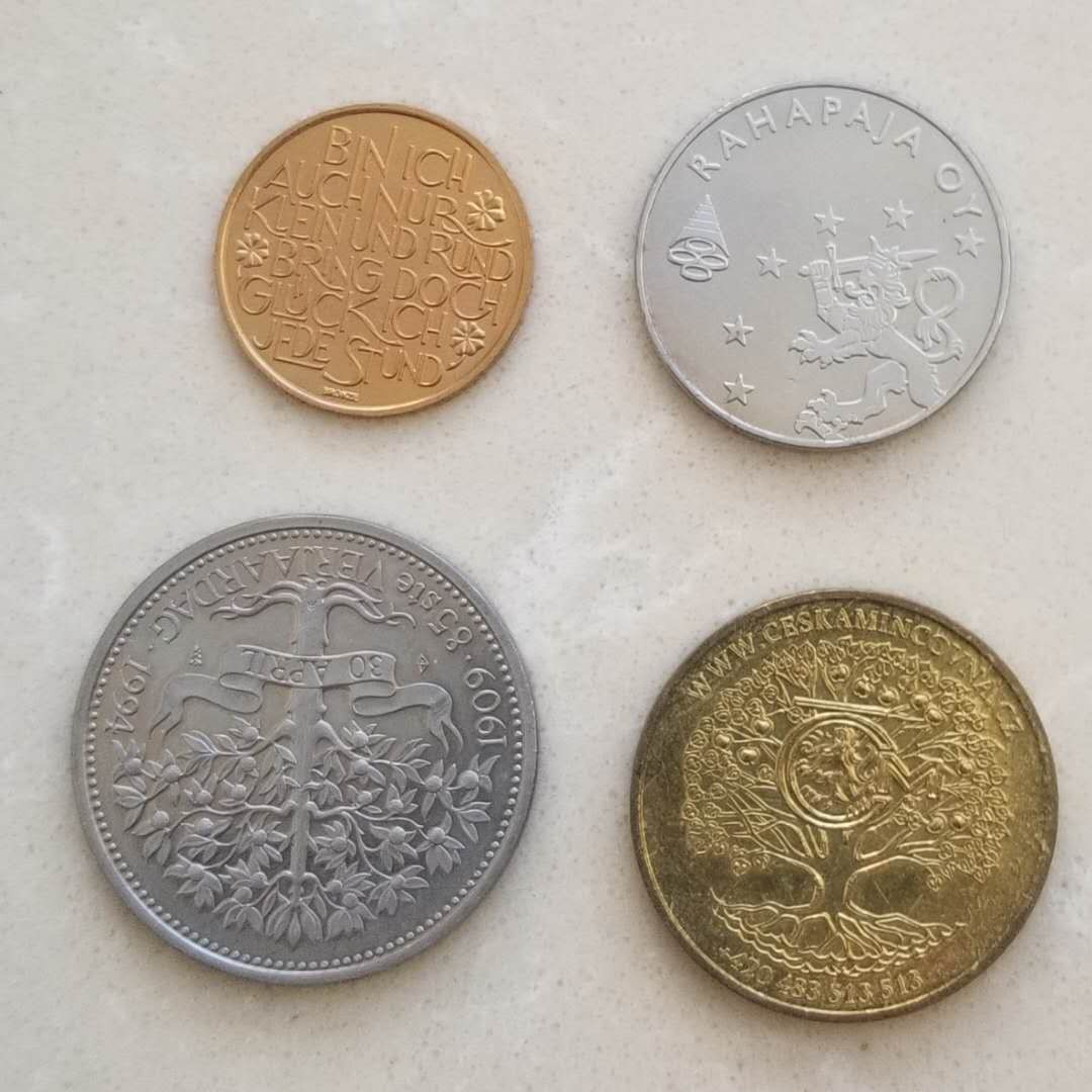 【币观天下】第110期钱币拍卖 各国造币厂纪念章一组四枚，荷兰，芬兰，捷克和奥地利
