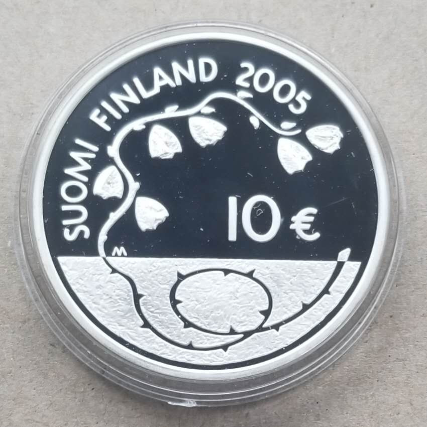 【币观天下】第110期钱币拍卖 芬兰2005年二战结束60年和平鸽10欧元纪念银币