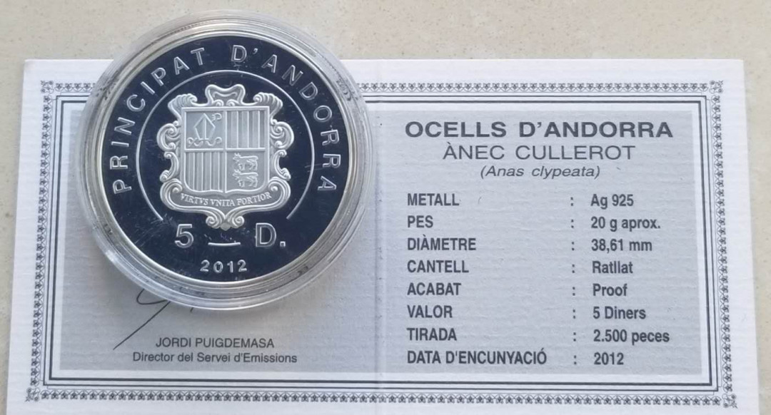 【币观天下】第110期钱币拍卖 安道尔2012年鸟类动物幻彩纪念银币 