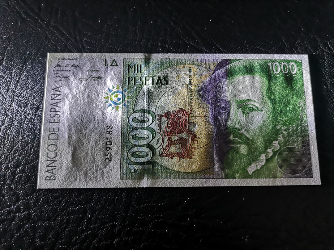 《外钞收藏家》第八十期拍卖 西班牙末版1000 全新绝品 人像雕刻极其精美