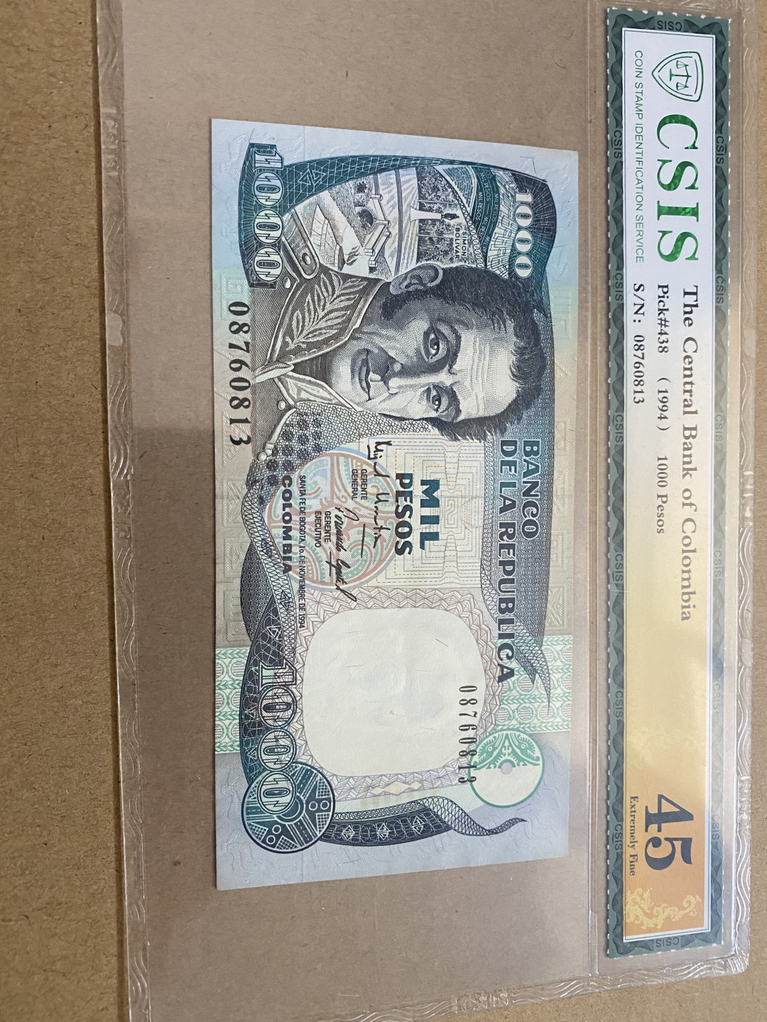 CSIS-GREAT评级精品钱币拍卖第四十期 哥伦比亚🇨🇴 纸币 CSIS45