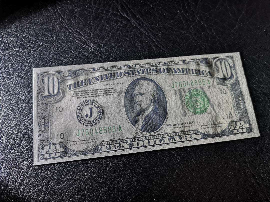 《外钞收藏家》第八十期拍卖 1934年小头10美元  全新unc