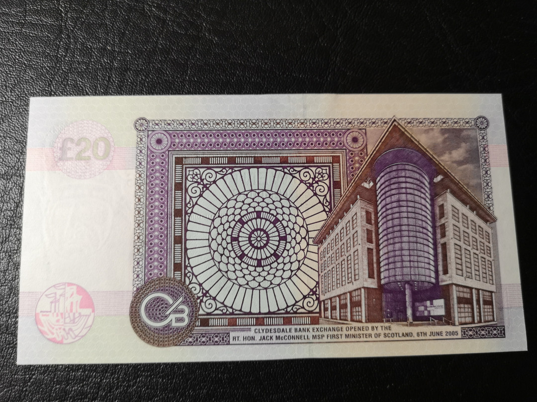 《外钞收藏家》第八十期拍卖 苏格兰2005年20镑 全新unc