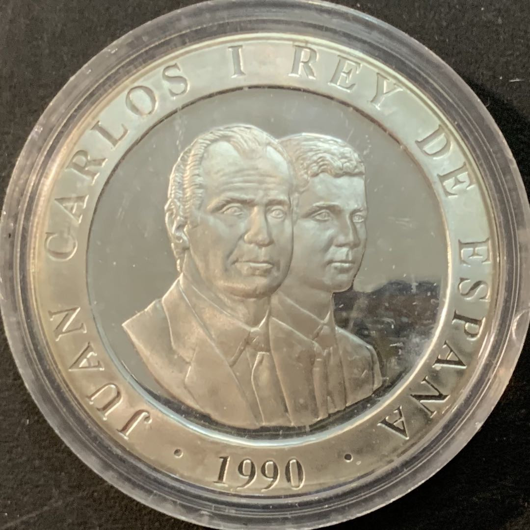 紫瑗钱币—微拍第73期  西班牙 1990年 奥运会 会徽 2000比塞塔 27克 0.925银 精制