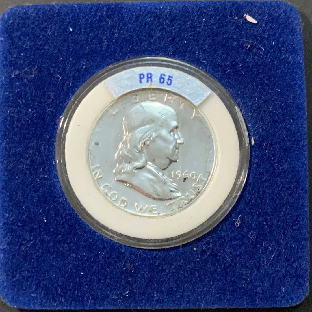 紫瑗钱币—微拍第73期  美国 1960年 富兰克林 50美分 半美元 精制  PR65