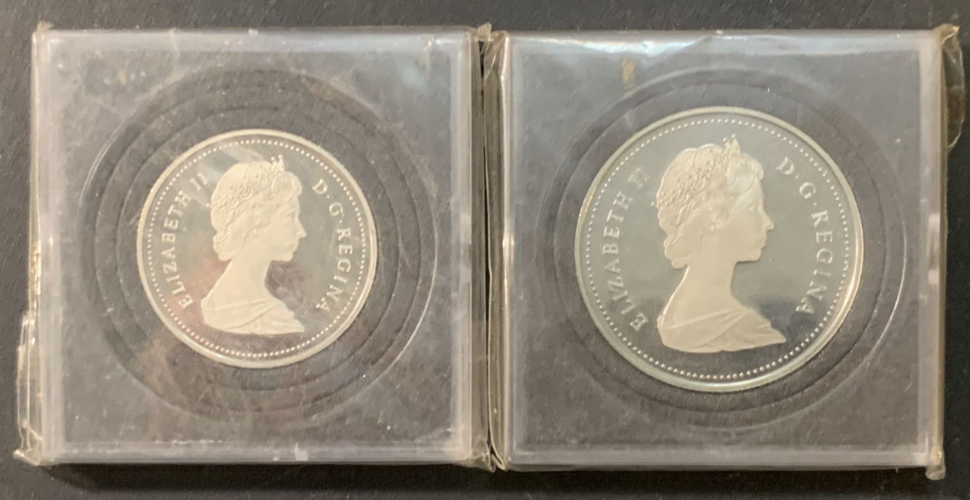 紫瑗钱币—微拍第73期  加拿大 1987年 50分 1元 精制币 2枚一组