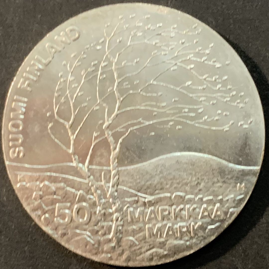 紫瑗钱币—微拍第73期  芬兰 1983年 世界田径锦标赛 50马克 22克 0.5银 UNC
