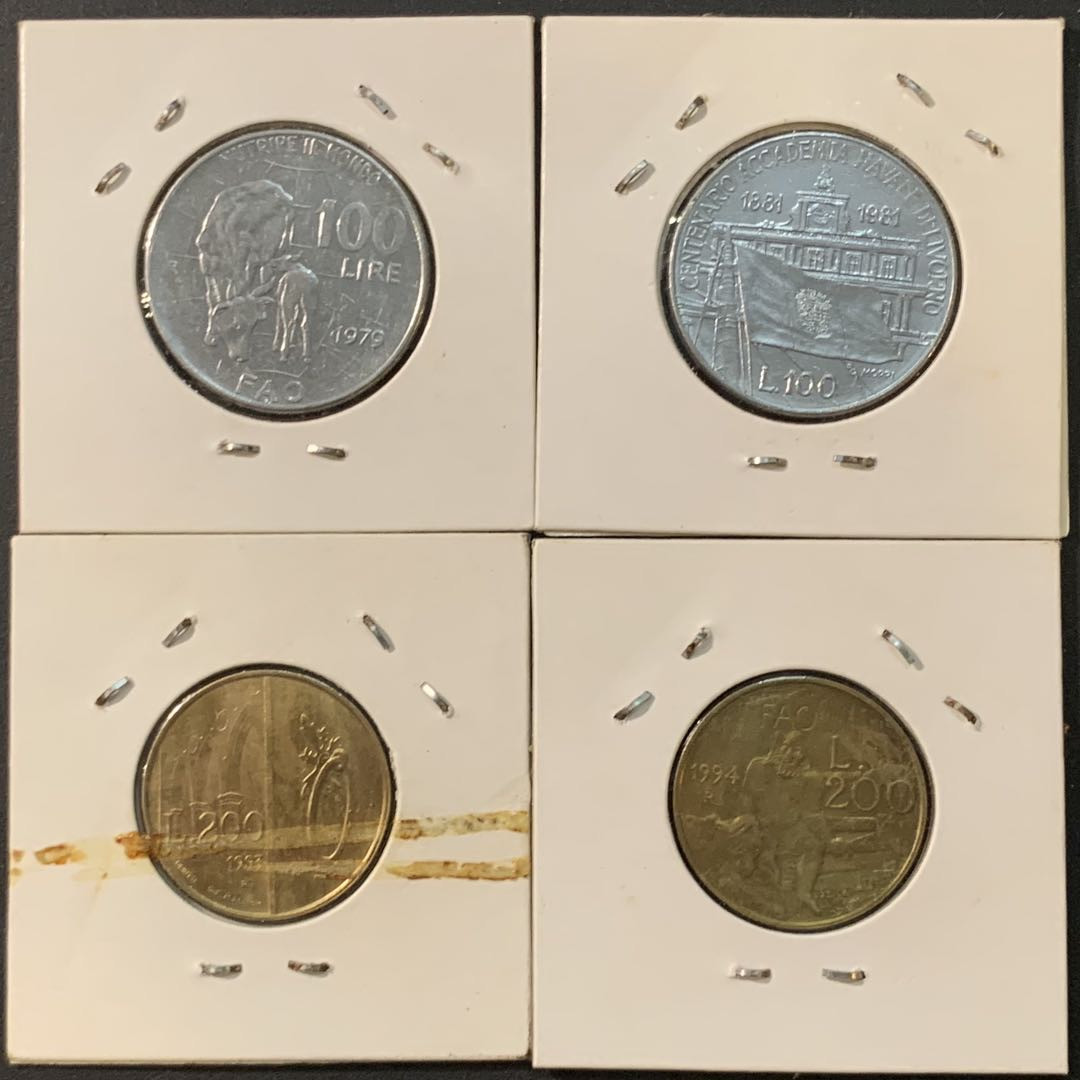 紫瑗钱币—微拍第73期  意大利 圣马力诺 纪念币 4枚一组 各不相同