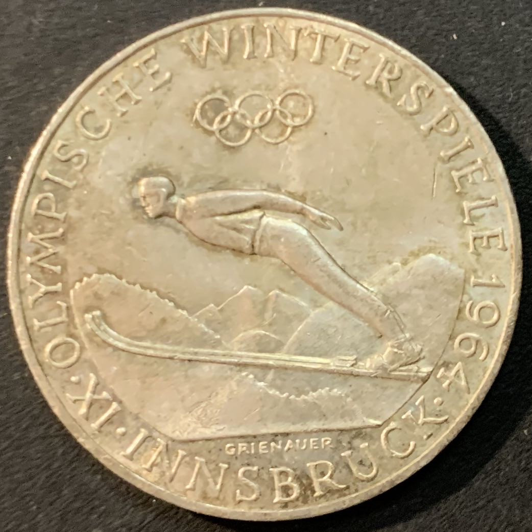 紫瑗钱币—微拍第73期  奥地利 1964年 因斯布鲁克冬奥会 50先令 20克 0.9银