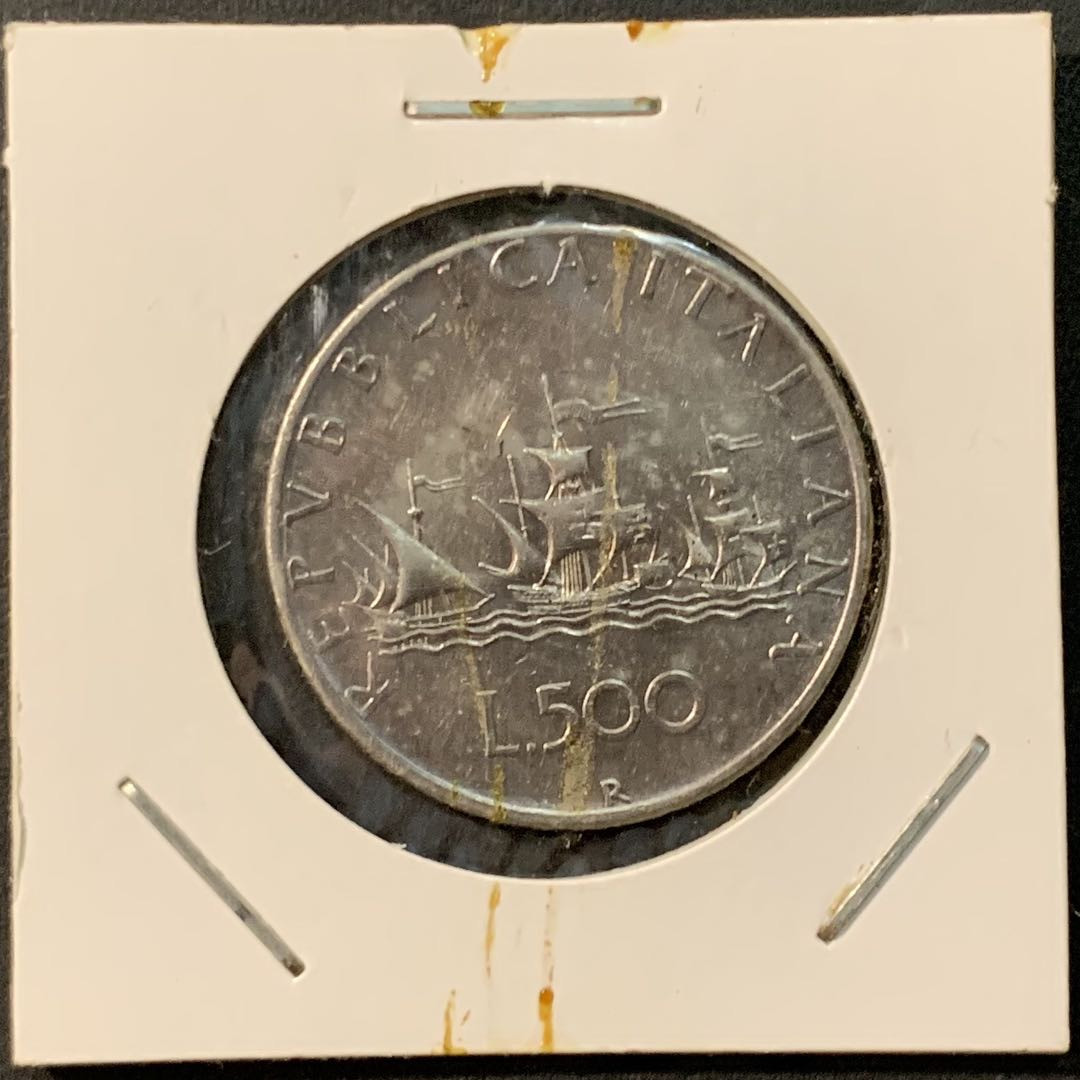 紫瑗钱币—微拍第73期  意大利 1966年 少女 500里拉 11克 0.835银