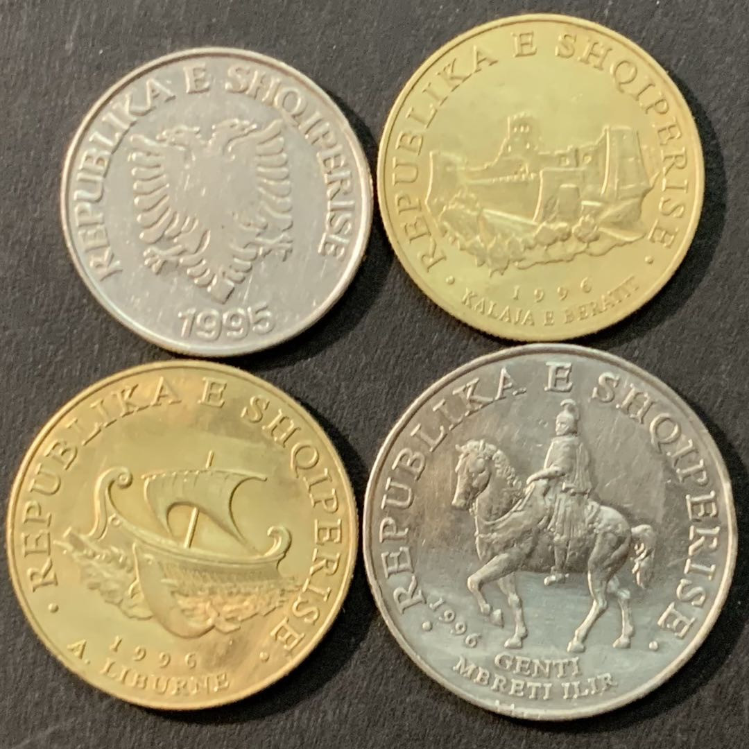 紫瑗钱币—微拍第73期  阿尔巴尼亚 流通币 4枚一组 