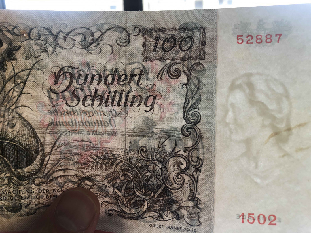 【收藏联盟】第145期拍卖——慧眼识珠（共50拍） 奥地利 1949年100先令UNC—(针孔、黄) 经典美人鱼