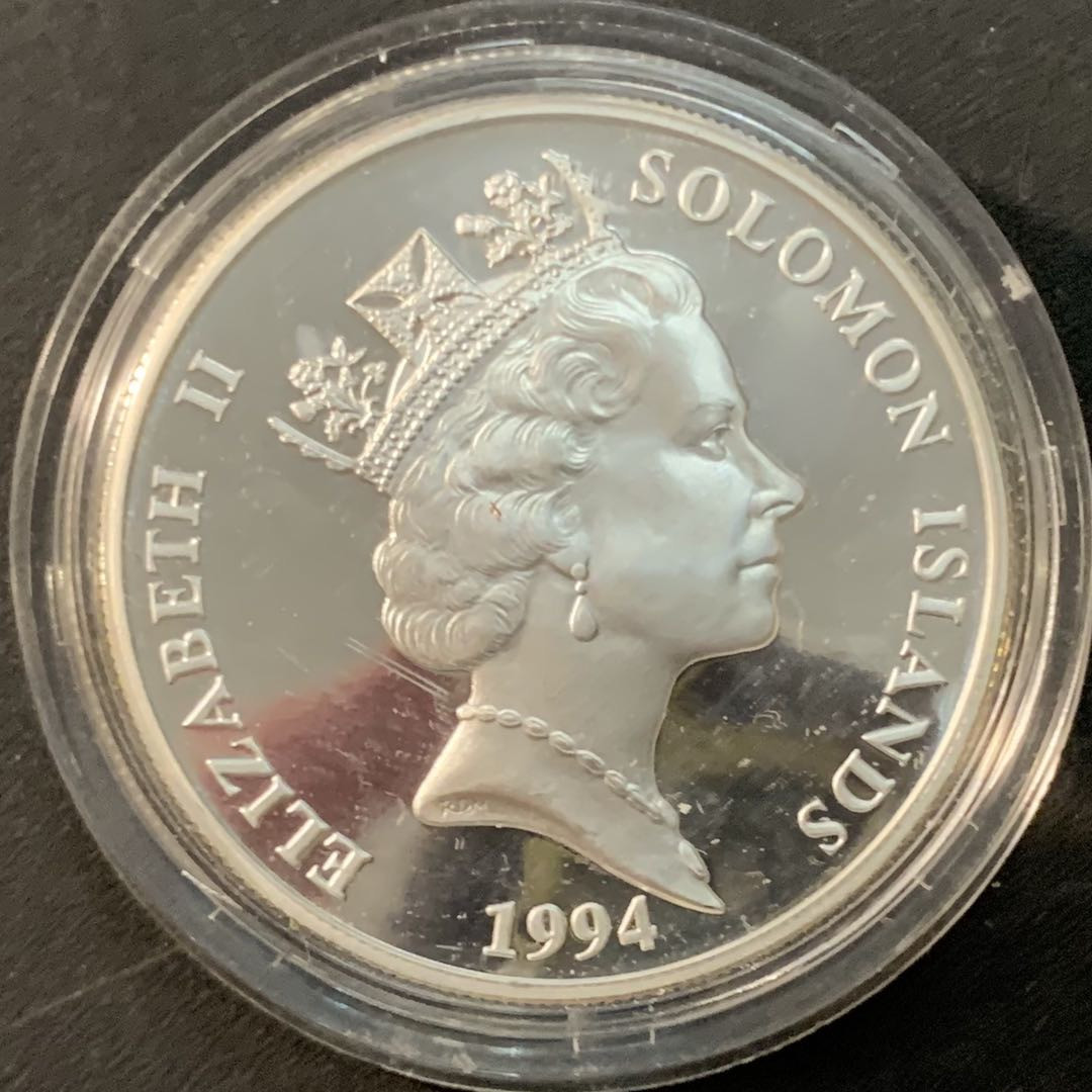 紫瑗钱币—微拍第73期  所罗门群岛 1994年 亚特兰特奥运会  接力跑  28.28克 0.925银 精制