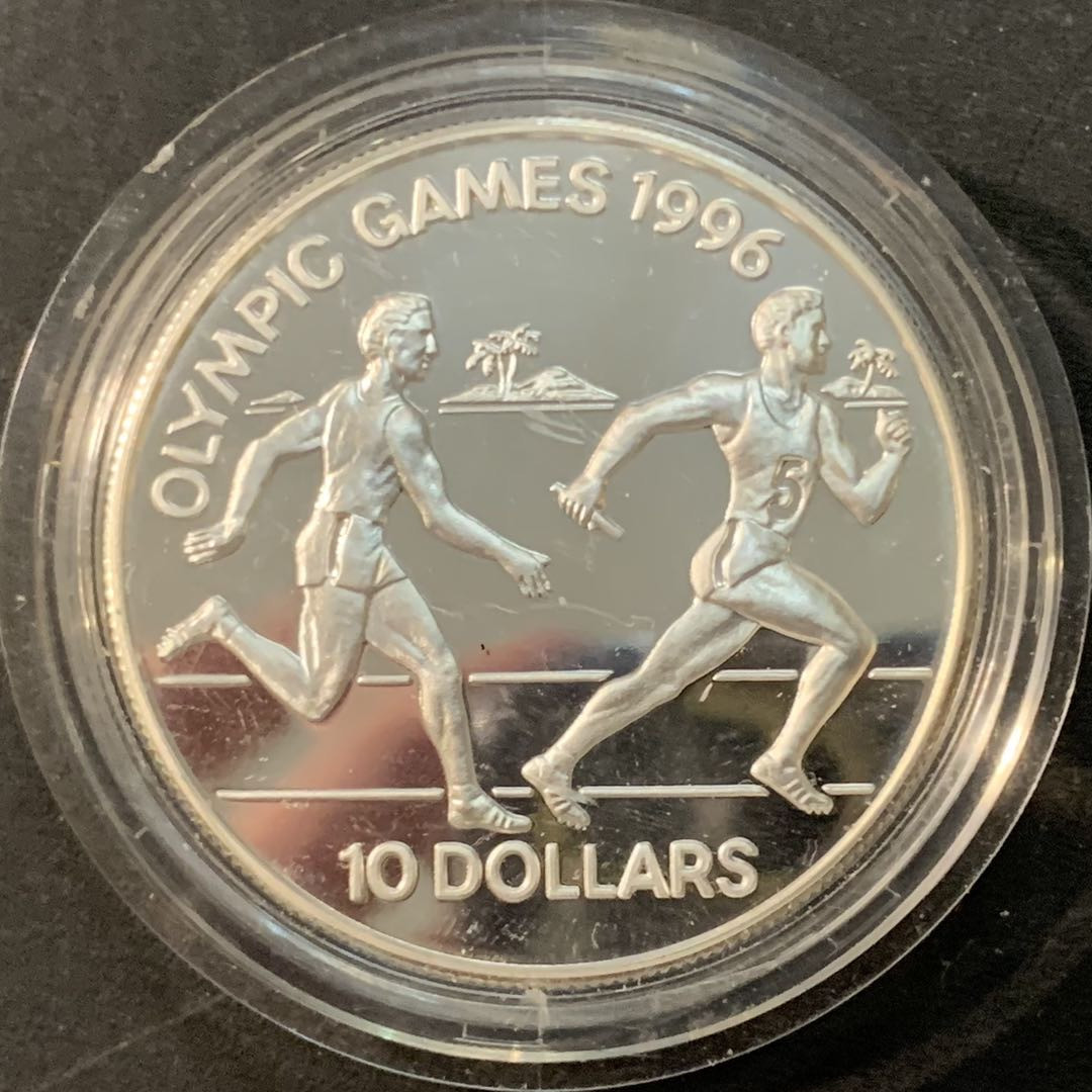 紫瑗钱币—微拍第73期  所罗门群岛 1994年 亚特兰特奥运会  接力跑  28.28克 0.925银 精制