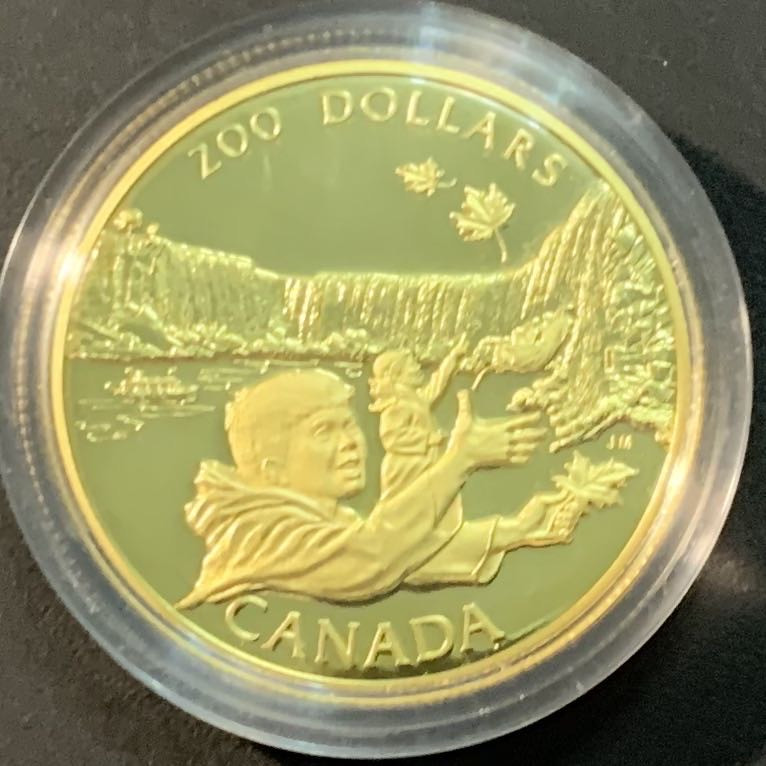 紫瑗钱币—微拍第73期  加拿大 1992年 尼亚加拉大瀑布 200元  17.1克 0.917金 原盒证书