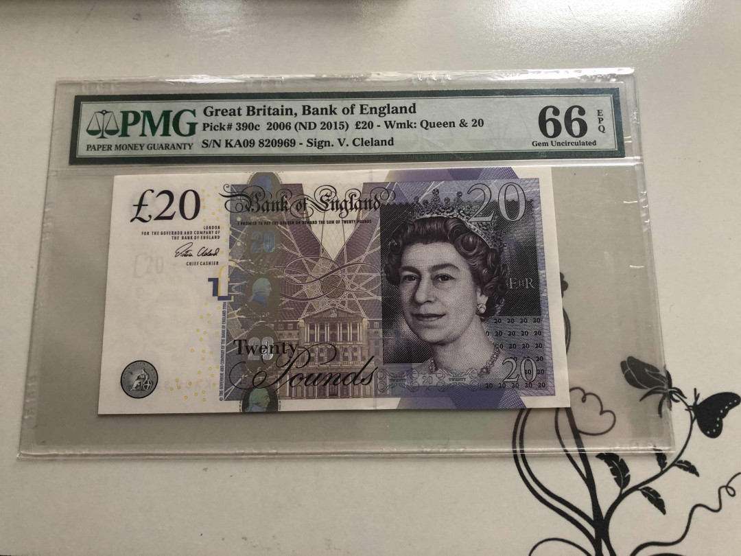 【收藏联盟】第145期拍卖——慧眼识珠（共50拍） 英国 2006年 20镑 PMG66EPQ 