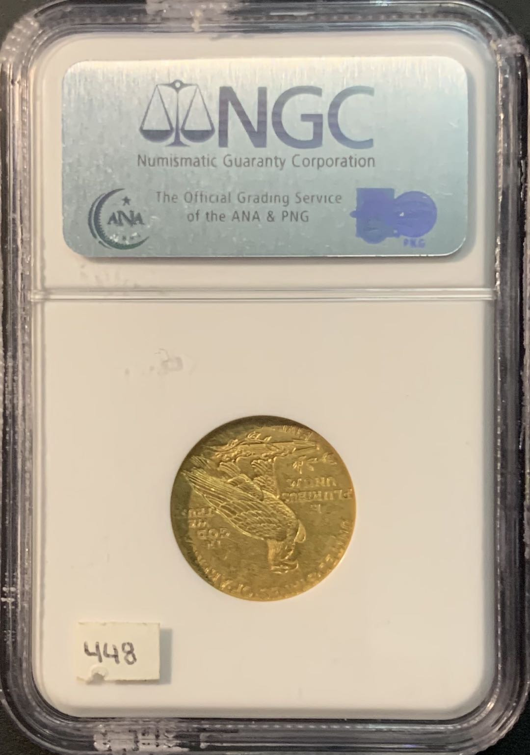 紫瑗钱币—微拍第73期  美国 1913年  印第安人 5元  8.4克 0.9金 NGC MS60