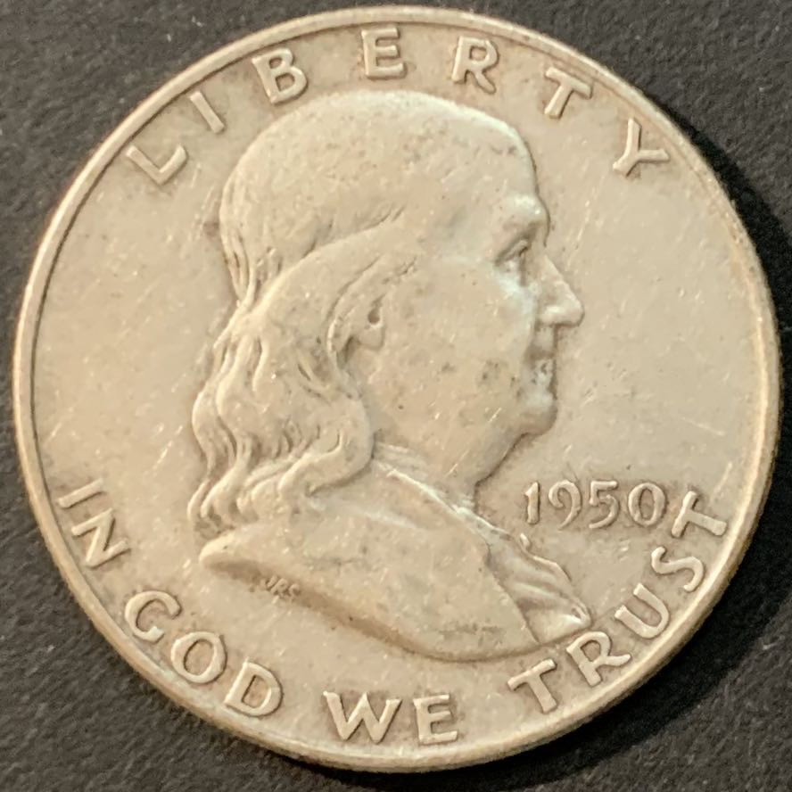 紫瑗钱币—微拍第73期  美国 1950年 富兰克林 50分 半美元 12.5克 0.9银