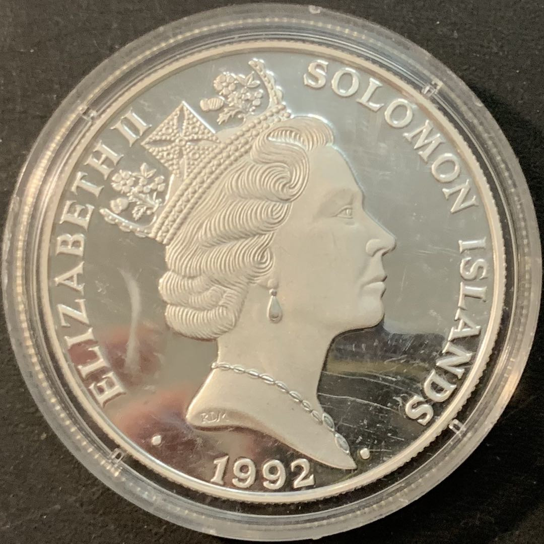 紫瑗钱币—微拍第73期  所罗门 1992年 巴塞罗那奥运会 拳击 10元 31.47克 0.925银 精制