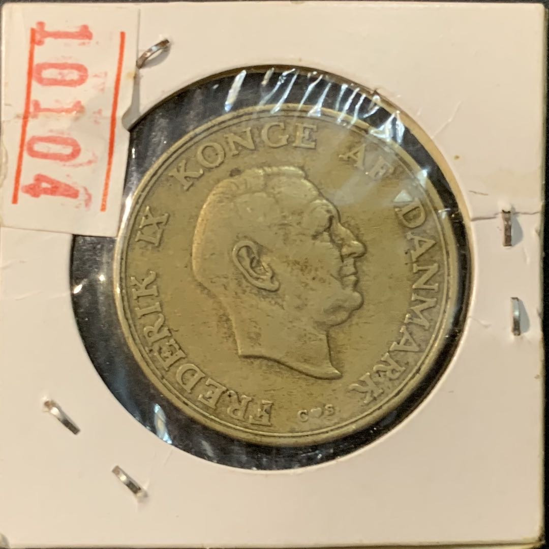 紫瑗钱币—微拍第73期  丹麦 1957年 弗雷德里克九世 2克朗 黄铜币