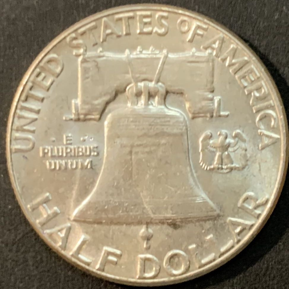 紫瑗钱币—微拍第73期  美国 1963年 富兰克林 50美分 半美元 12.5克 0.9银 UNC