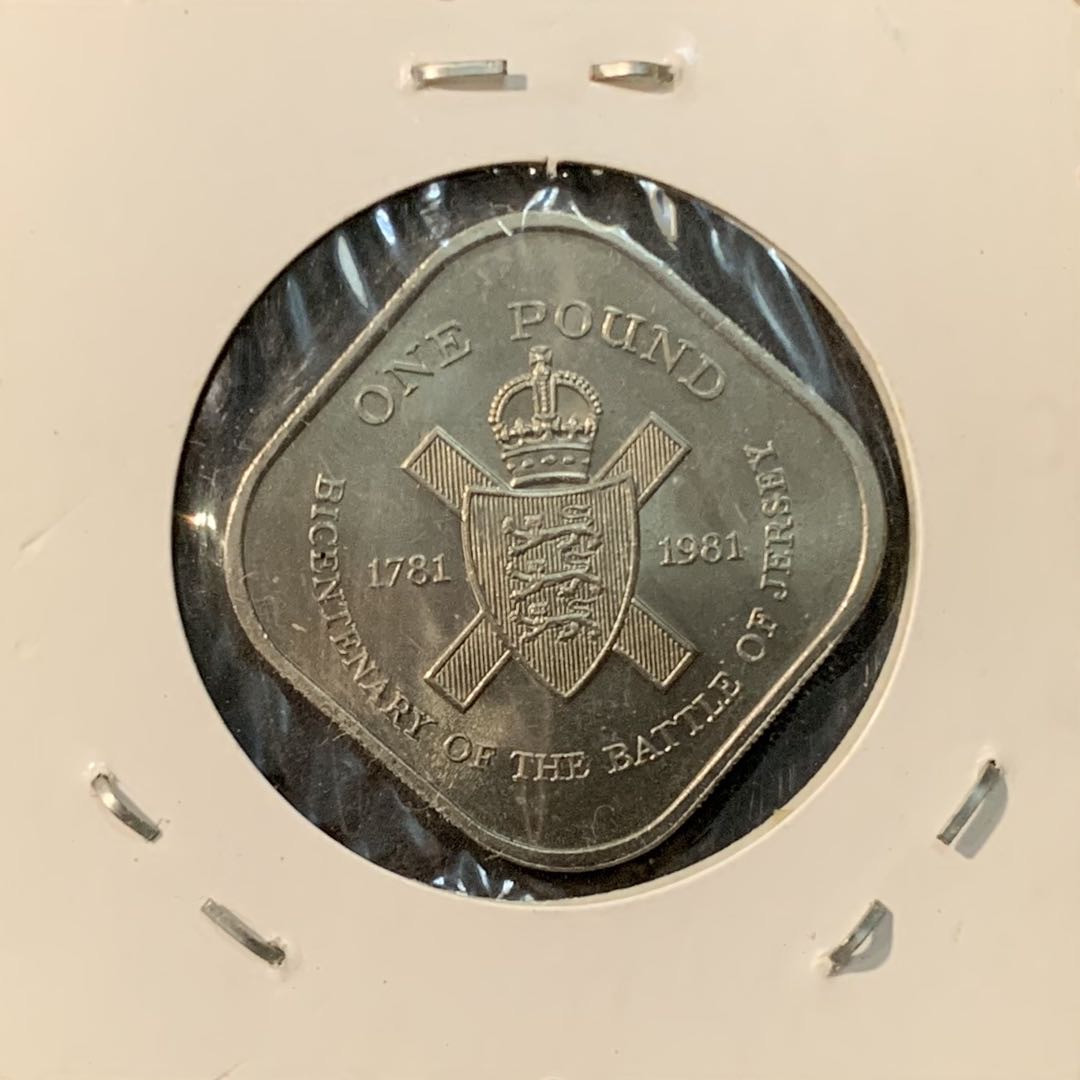 紫瑗钱币—微拍第73期  泽西岛 1981年 泽西战役200周年 1磅 异形币