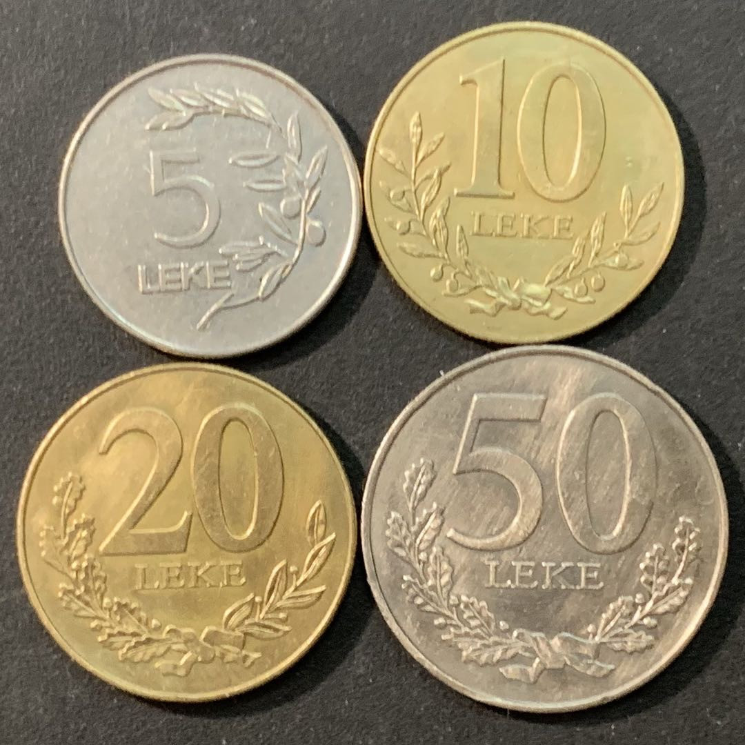 紫瑗钱币—微拍第73期  阿尔巴尼亚 流通币 4枚一组 