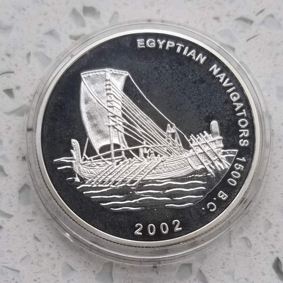 【随心拍&Getcoins】现代钱币第五十四五期拍卖 加纳2002年古代埃及海船纪念银币