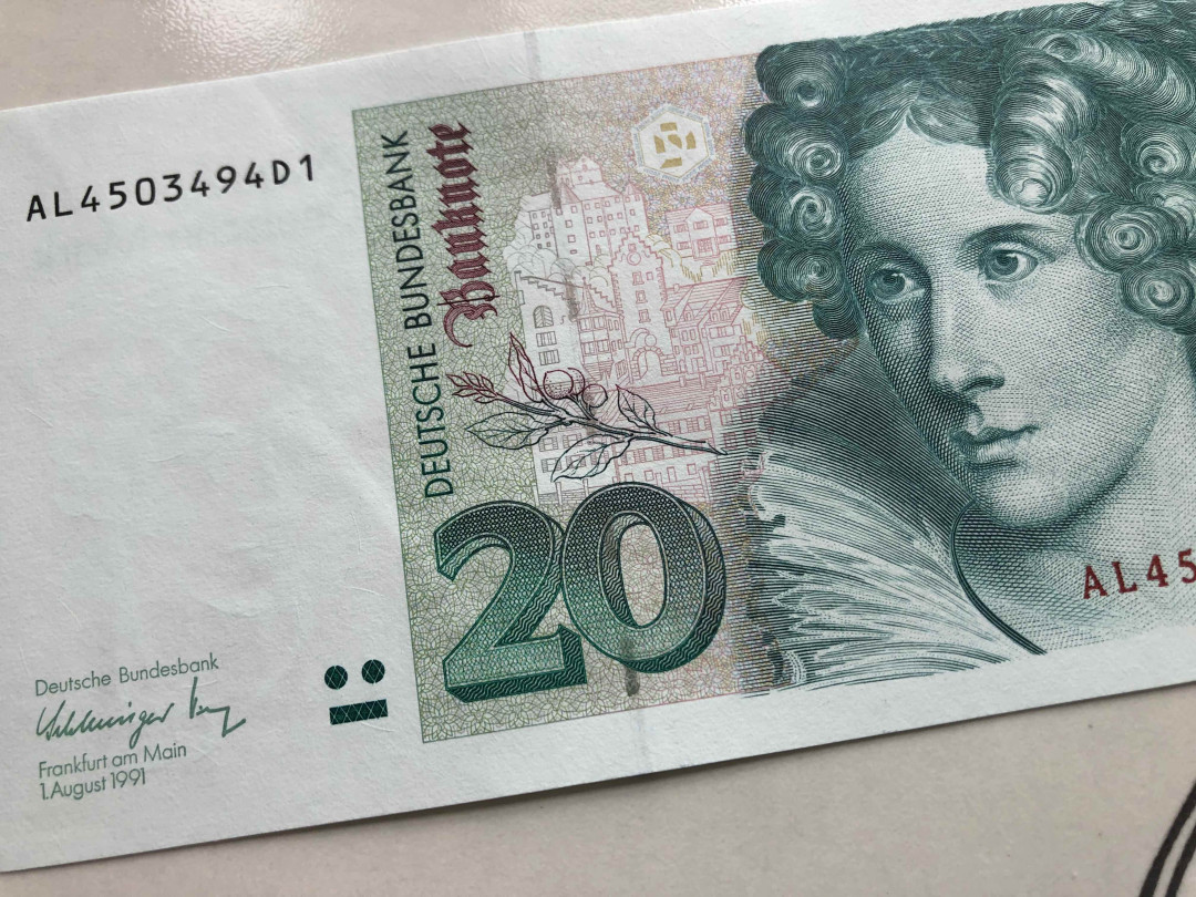 【收藏联盟】第146期拍卖——北非后花园（共50拍） 【一组2张】法国 1942年100元 &德国 1991年20马克 品相如图 