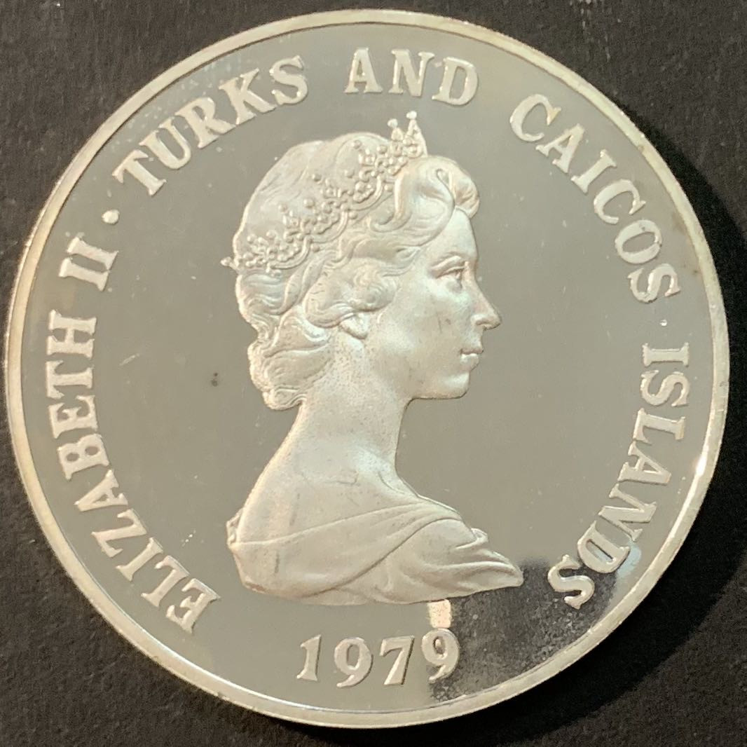 紫瑗钱币—微拍第75期  特克斯与凯恩斯 1979年 查尔斯王子册封10周年 10克朗 29.7克 0.925银 精制