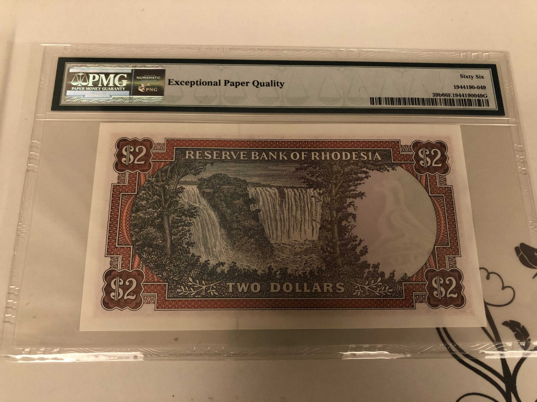 【收藏联盟】第146期拍卖——北非后花园（共50拍） 罗德西亚 1979年2元 PMG66EPQ