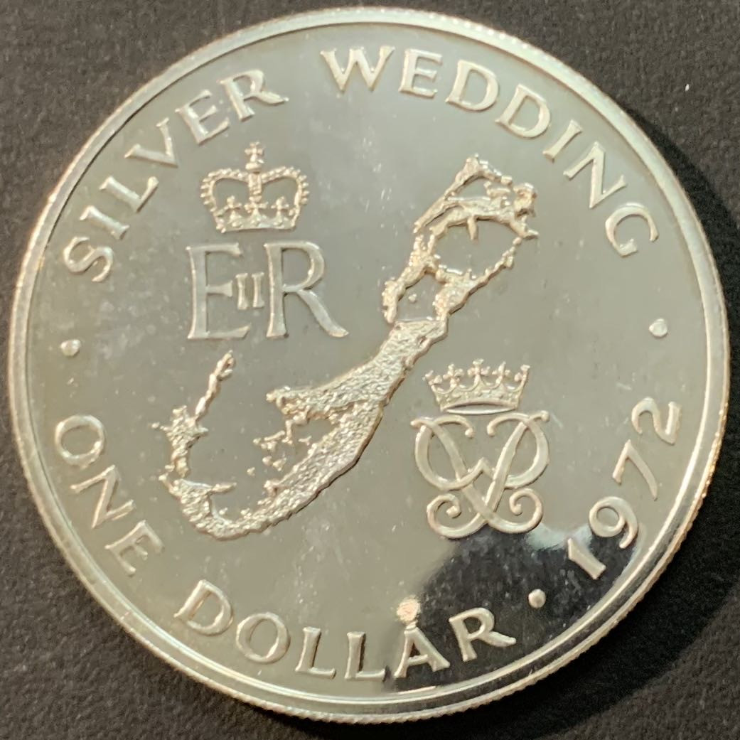 紫瑗钱币—微拍第75期  百慕大 1972年 女皇银婚 1元 28.28克 0.9银 精制
