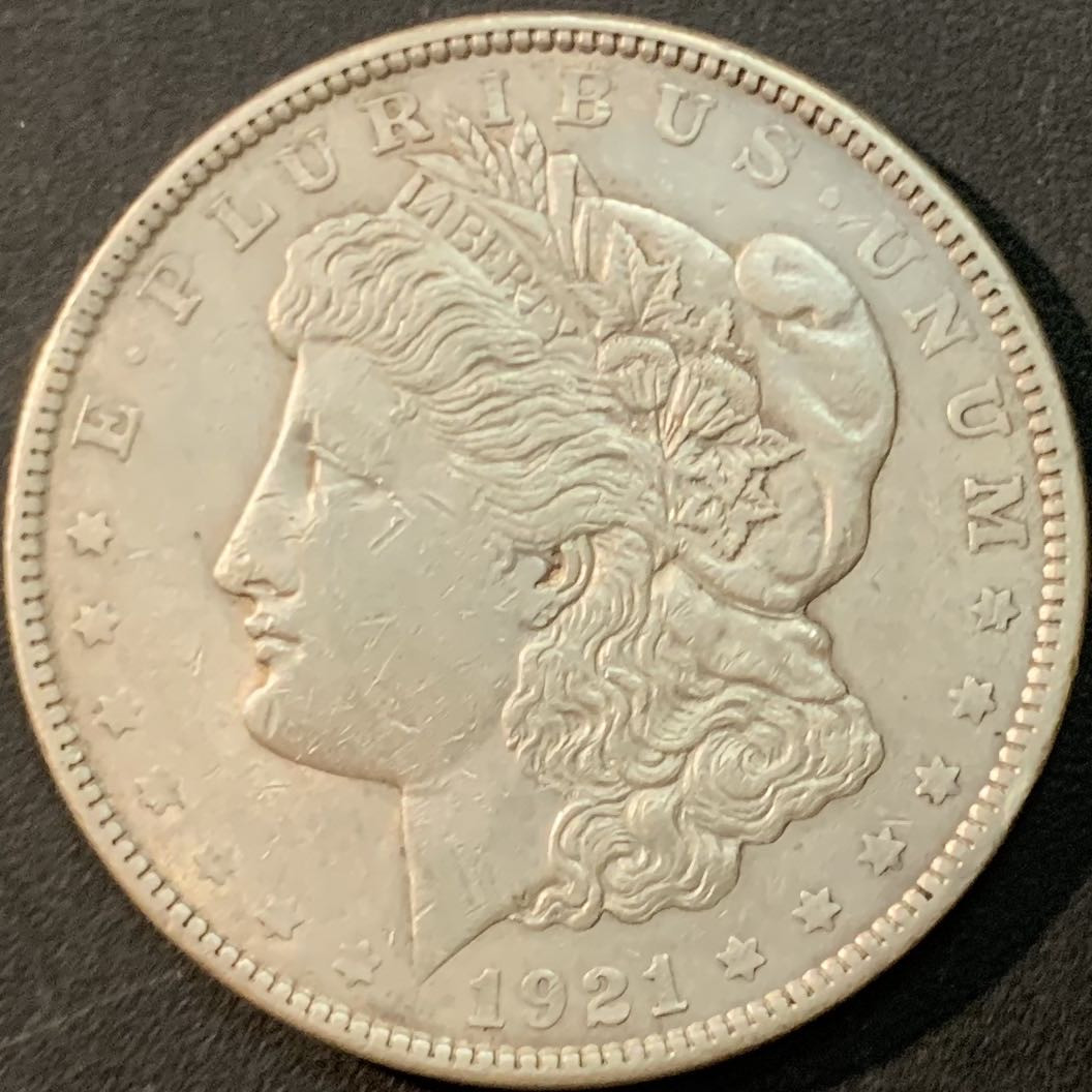 紫瑗钱币—微拍第75期  美国 1921年 摩根 大头妹 1美元 26.73克 0.9银 