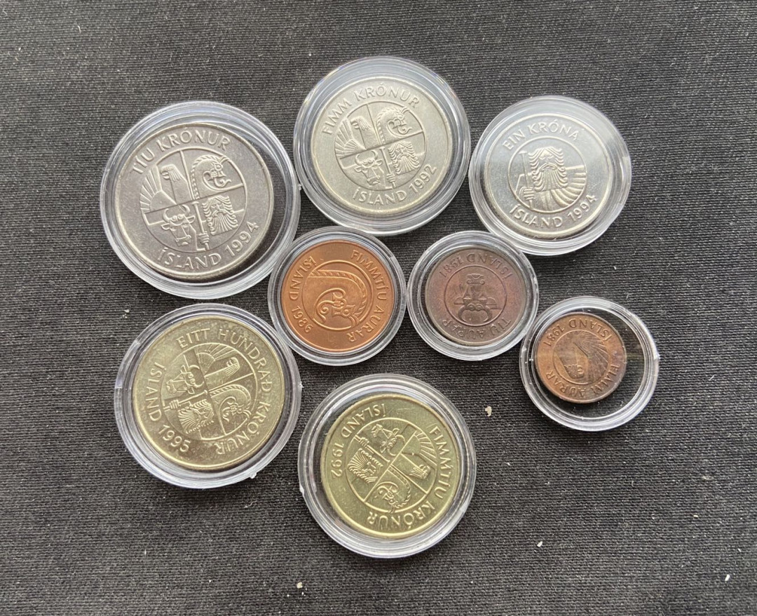 【币观天下】第111期钱币拍卖 【冰岛】冰岛8枚流通币【93-95混版】