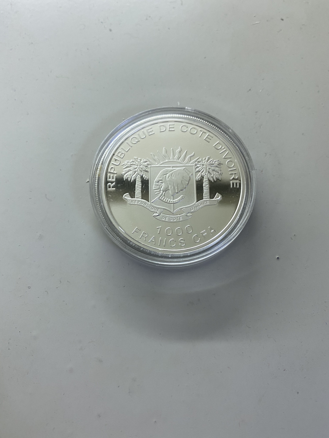 CSIS-GREAT评级精品钱币拍卖第四十一期 科特迪瓦2010年希望的大陆精制彩色高浮雕镶嵌水晶精制纪念银币