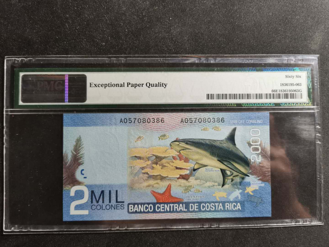 【鲸贝乐淘】千字文·第“容止若思，言辞安定”号拍卖 【哥斯达黎加🇨🇷 】2013-15年2000元，PMG66E 