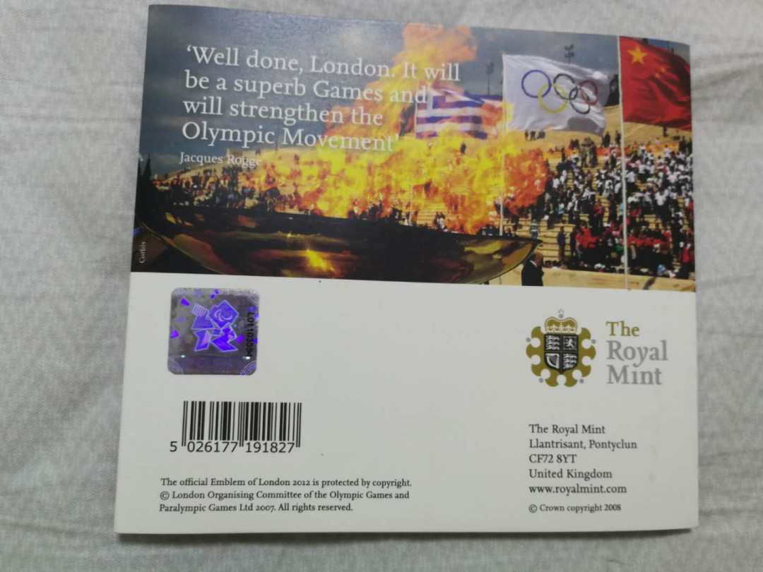 北京马甸外币专卖第十二期拍卖，非贵金属硬币专场。陆续上新，欢迎关注 2008年英国伦敦奥运会旗帜交接原厂卡装纪念币。品相如图