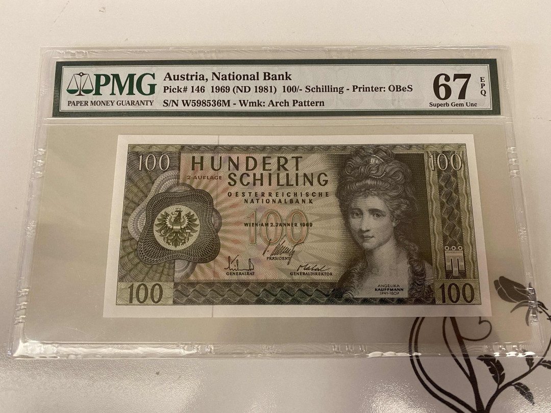 【收藏联盟】第148期拍卖——港澳风云（共55拍） 奥地利 1981年 100先令 PMG67EPQ