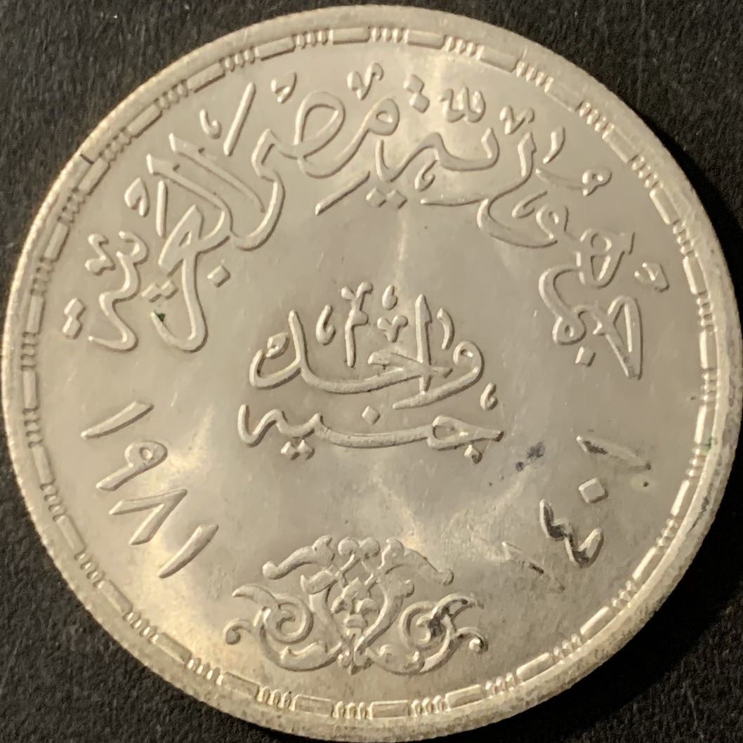 紫瑗钱币—微拍第78期  埃及 1981年 苏伊士运河通航三周年 1磅  15克 0.72银 BU