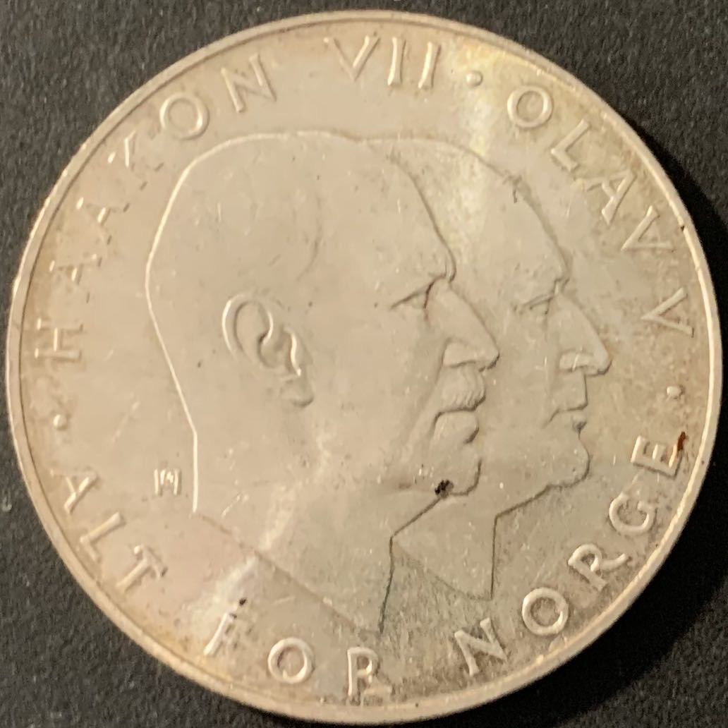 紫瑗钱币—微拍第78期  挪威 1970年 二战胜利25周年 25克朗 29克 0.875银 BU