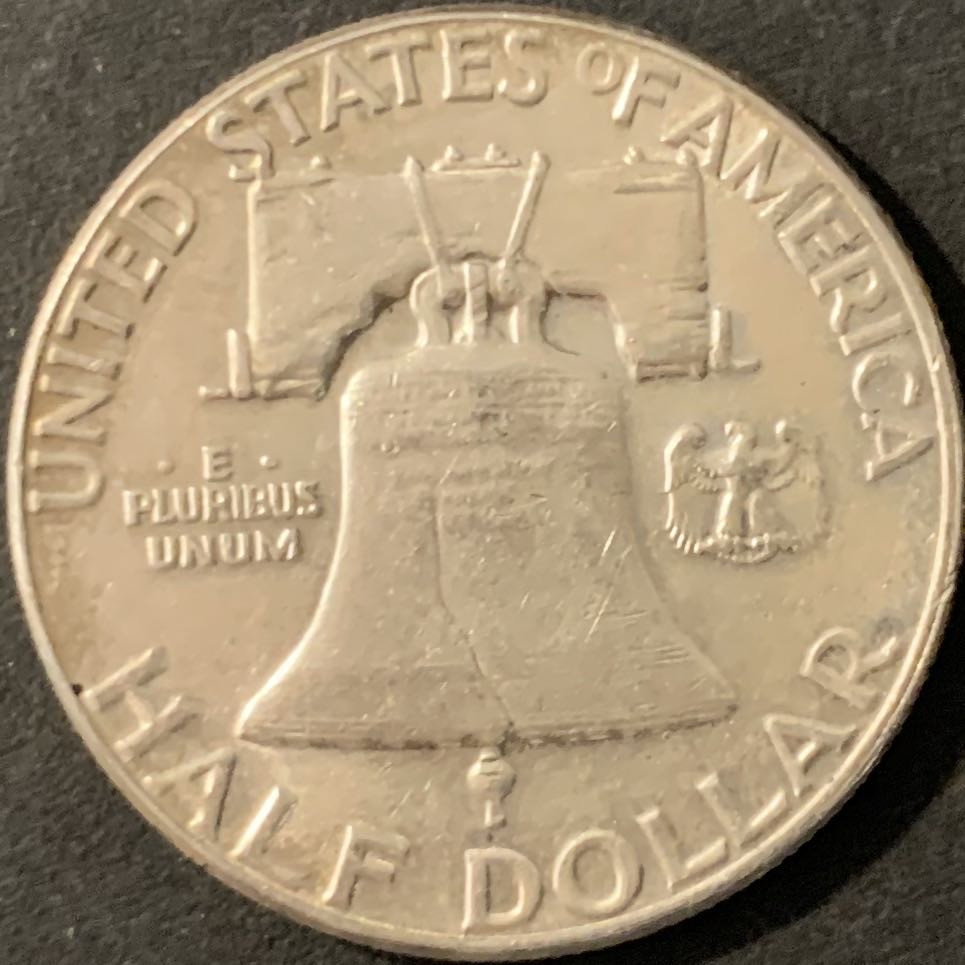 紫瑗钱币—微拍第78期  美国 1963年 富兰克林 50美分 半美元 12.5克 0.9银 