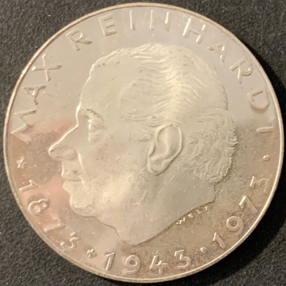 紫瑗钱币—微拍第78期  奥地利 1973年 马克思 莱因哈特100周年 25先令 13克 0.8银 精制